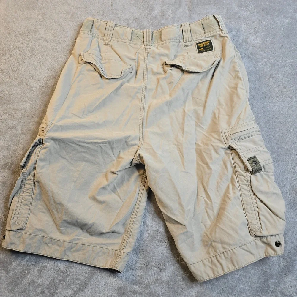Abercrombie & Fitch Cargo Shorts Mens 30 Tan Khaki Gorpcore Utility Paratrooper